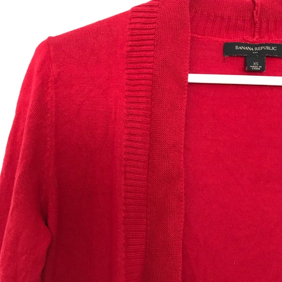 Y2K Banana Republic Cotton Blend Cardigan Sweater XS Cardinal Red - Picture 6 of 9